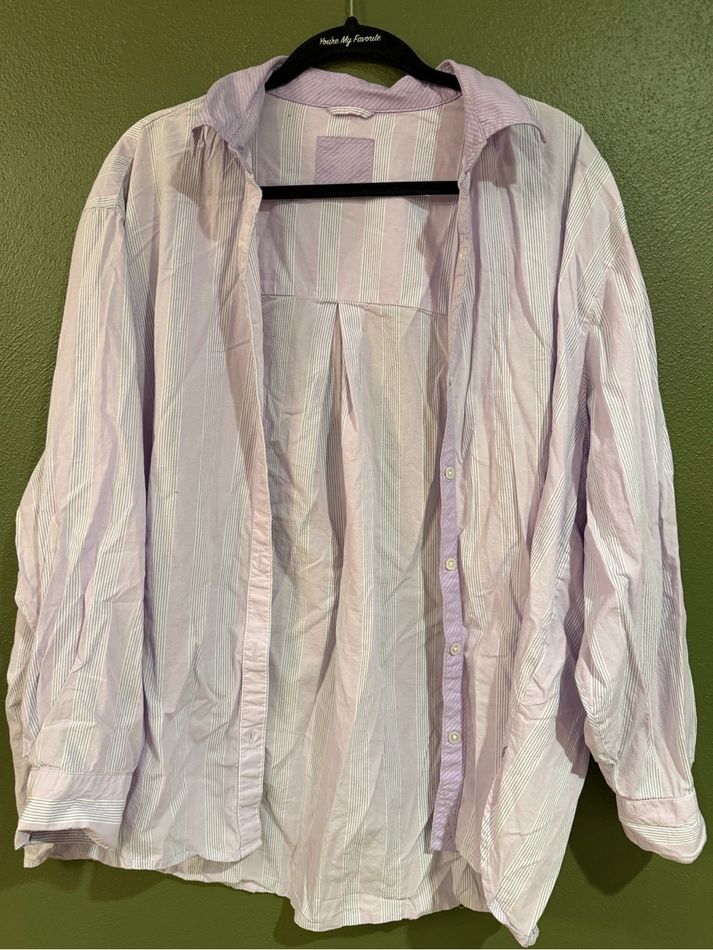 aerie Lavender and White Striped Women's Button-Down Shirt